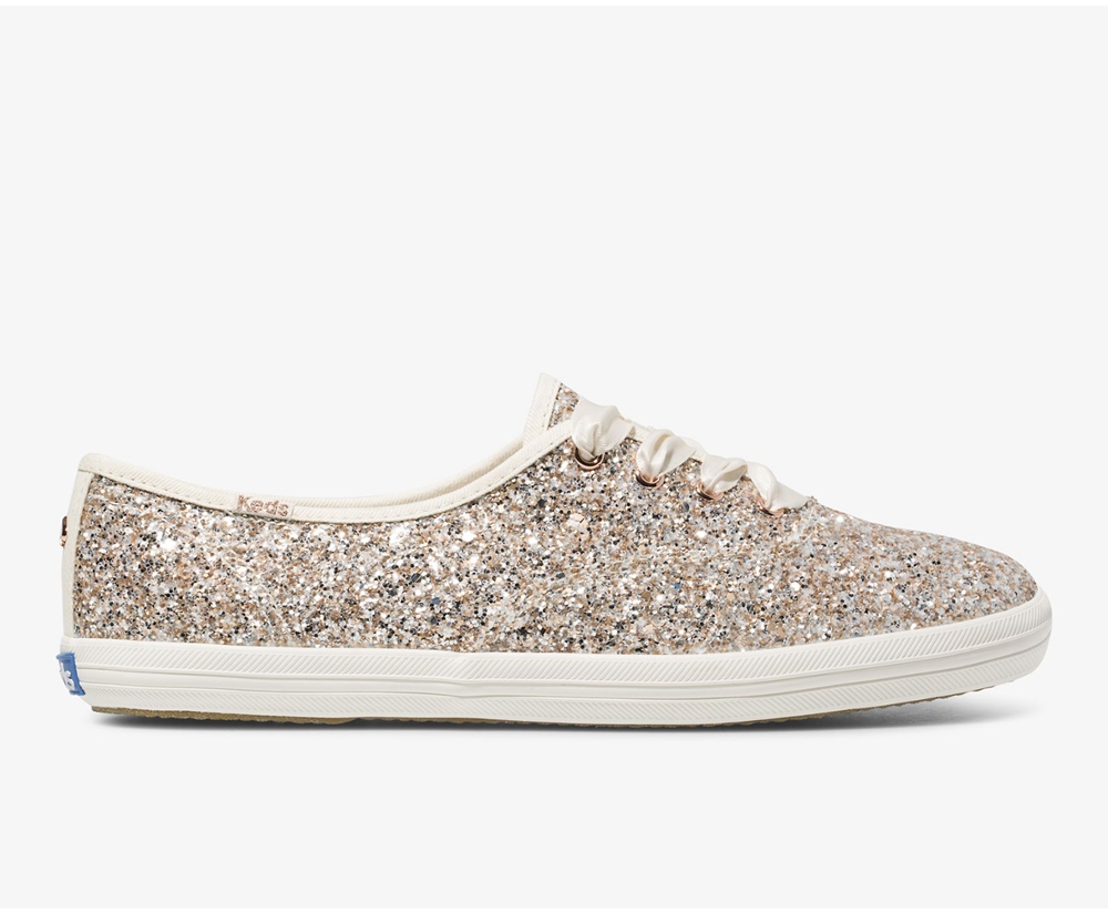 Zapatillas Keds Mujer Rosas Doradas - Kate Spade New York Champion Glitter - 864-BKVZAN